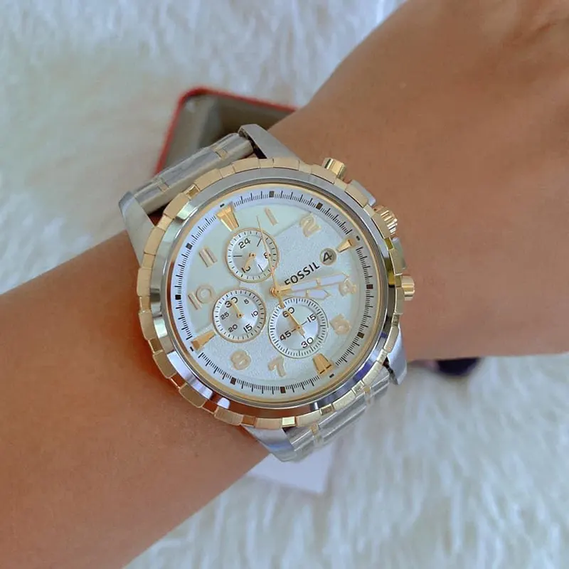 Fossil Dean Chronograph Silver Dial Men's Watch- FS4795